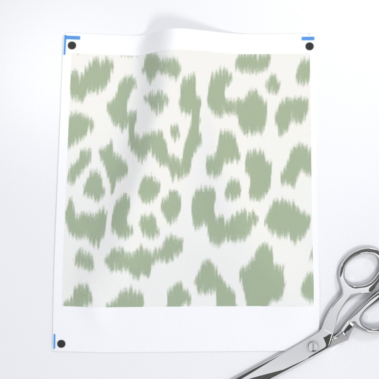 Sage Green Leopard Animal Print Maximalist Tropical Custom Printed Fabric by Spoonflower Various Fabrics by the Yard or Fat Quarter